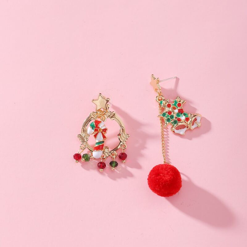 

Christmas Pom Pom Drop Earrings, Multicolor