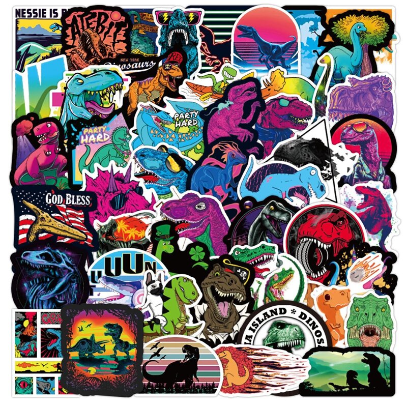 

50pcs Dinosaur Pattern Sticker, Multicolor