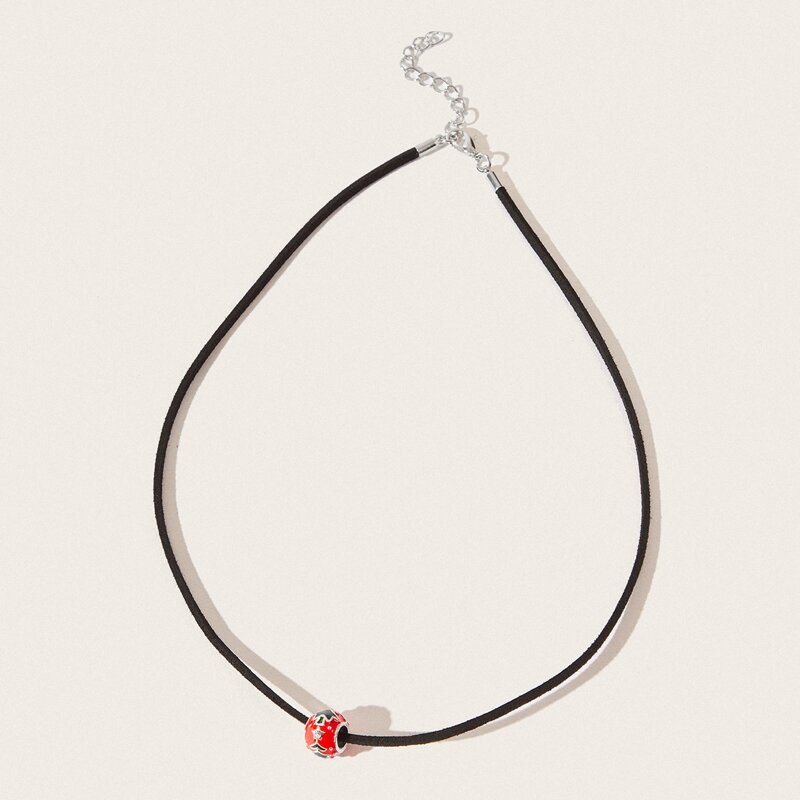 

Christmas Beaded Rope Necklace, Black