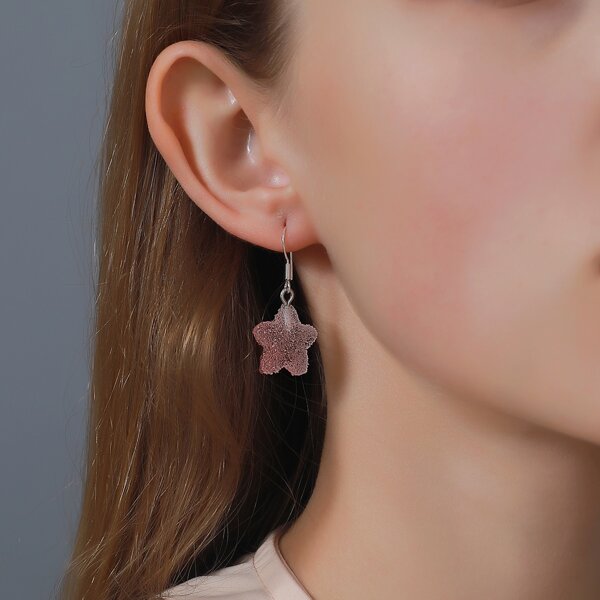 

Creative Star Drop Earrings, Pink