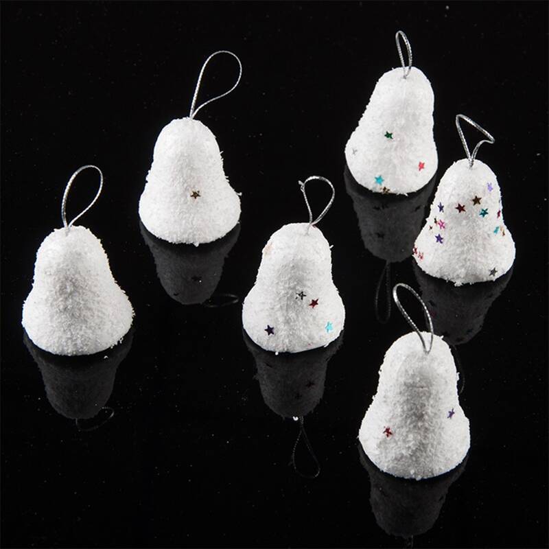 

6pcs Christmas Foam Bell Decorative Pendant, White