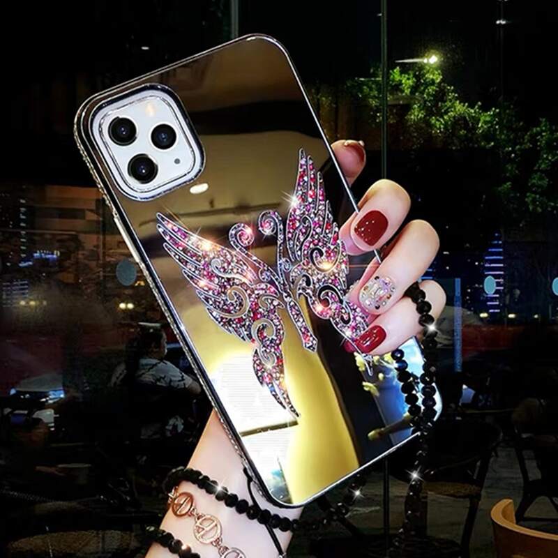 

Butterfly Pattern Mirror iPhone Case, Pink