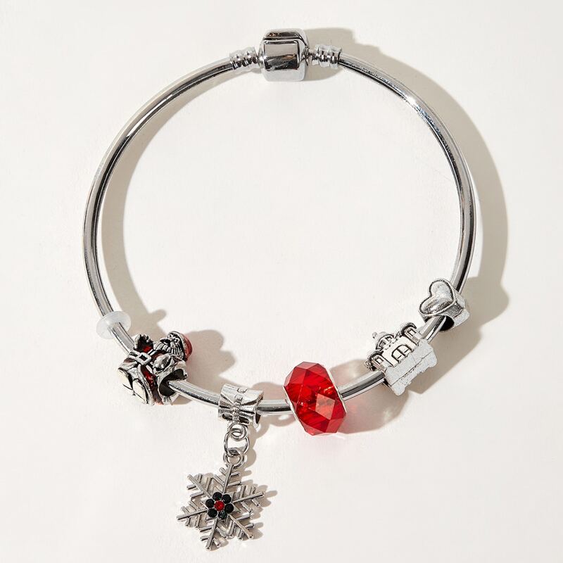 

Christmas Beaded Decor Bracelet, Silver