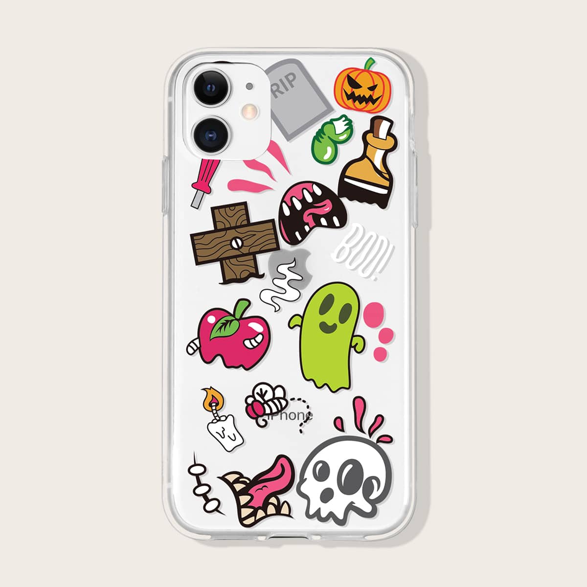 

Halloween Cartoon Graphic iPhone Case, Multicolor