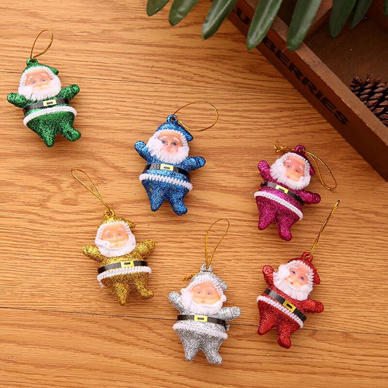 

6pcs Santa Claus Shaped Decorative Pendant, Multicolor