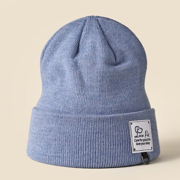 

Letter Graphic Label Decor Beanie, Blue
