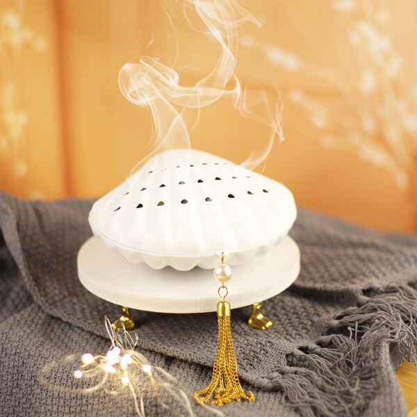 

Shell Design Incense Burner, White