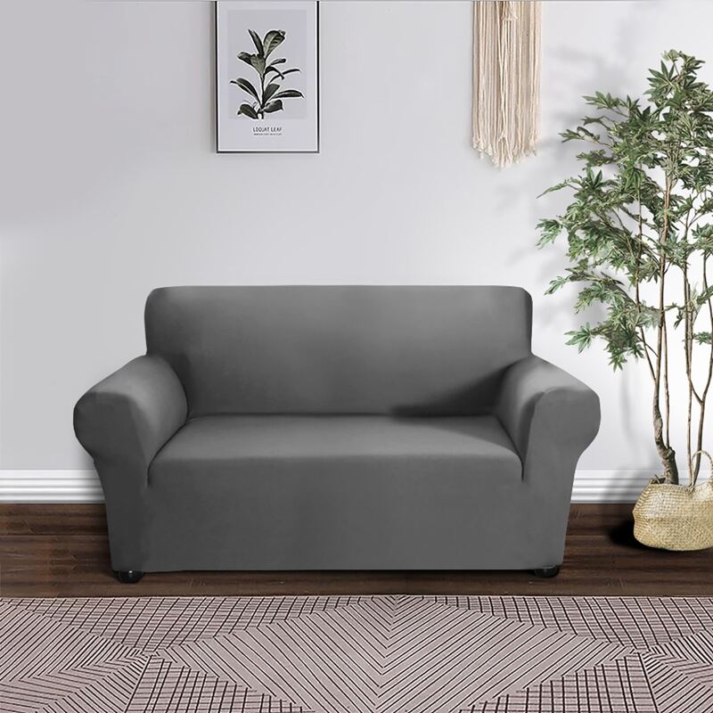 

Solid Color Stretchy Sofa Cover, Dark grey