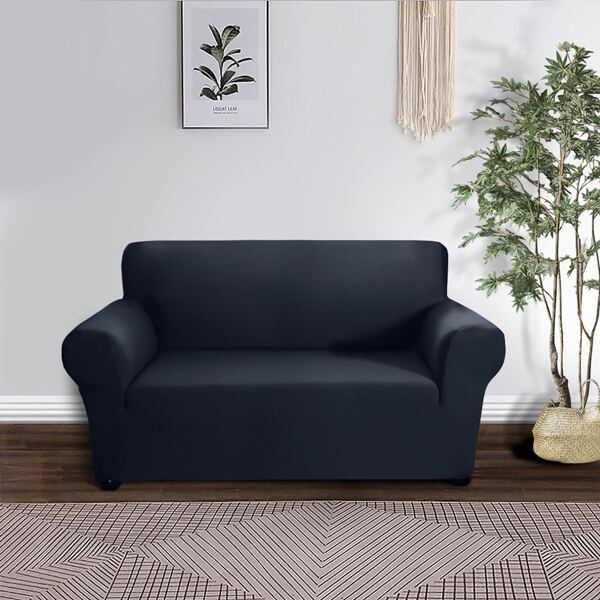 

Solid Color Stretchy Sofa Cover, Navy blue