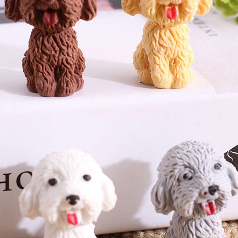 

5pcs Dog Shaped Random Eraser, Multicolor