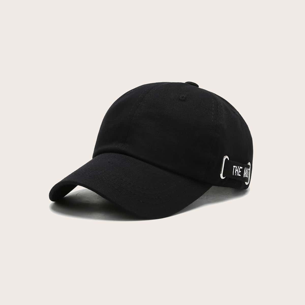 Letter Embroidery Baseball Cap, Black