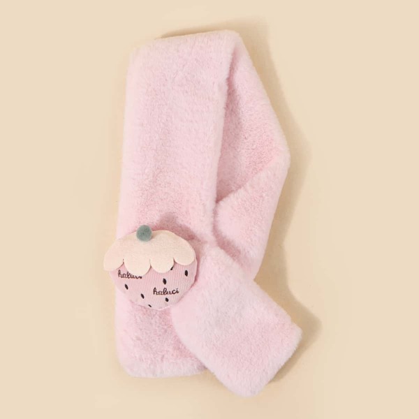 

Toddler Kids Cartoon Strawberry Decor Scarf, Pink