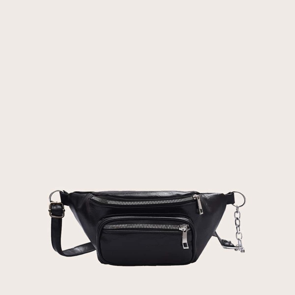 

Zip Front Fanny Pack, Black