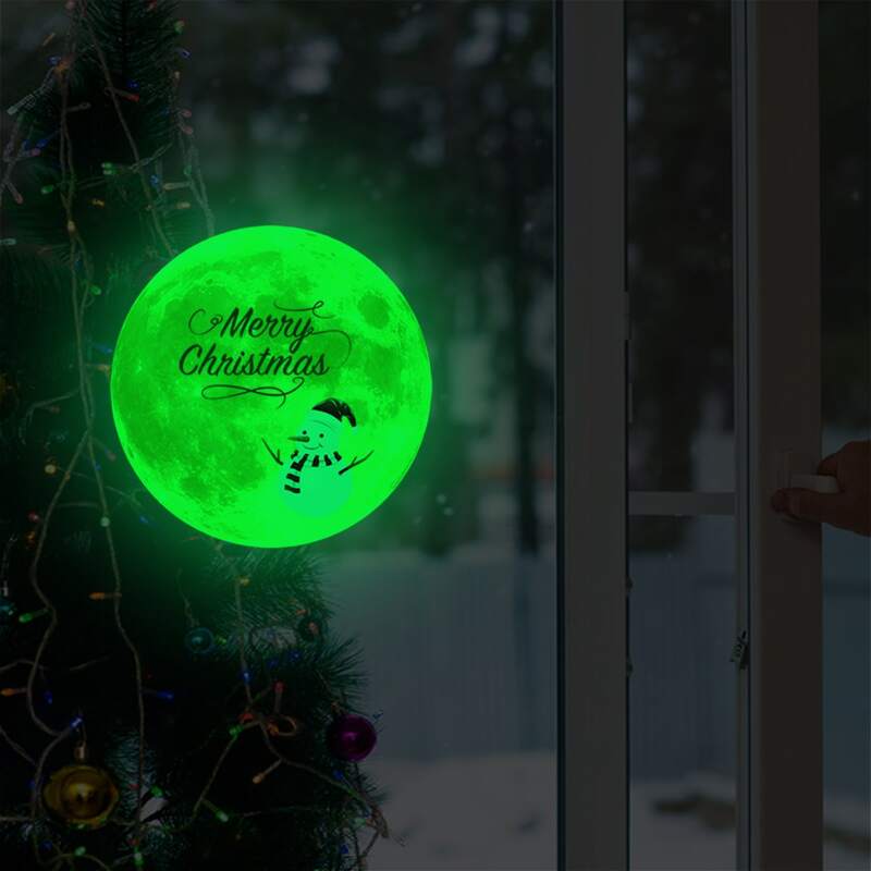 

Kids Snowman Print Luminous Wall Sticker, Multicolor