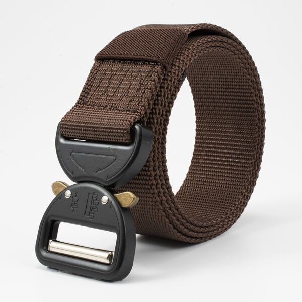 

Men Minimalist Tape Belt, Coffee brown