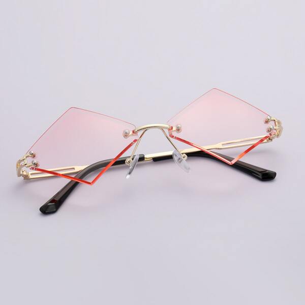 

Rimless Square Frame Sunglasses