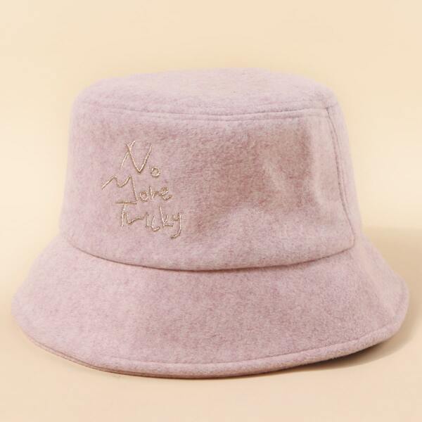 

Letter Embroidered Bucket Hat, Pink
