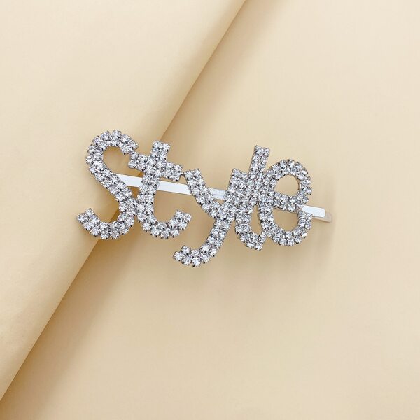 

Rhinestone Letter Decor Hair Clip, Silver