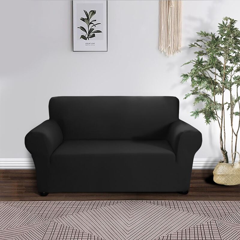 

Solid Color Stretchy Sofa Cover, Black