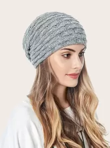 Gorro tejido simple - Gris - Ver 8