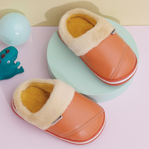 

Girls Faux Fur Lined Slippers, Orange