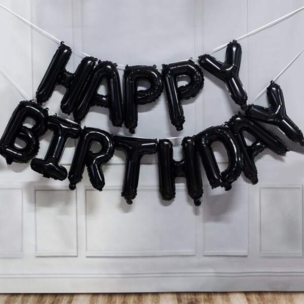 

1set Birthday Decorative Balloon, Black