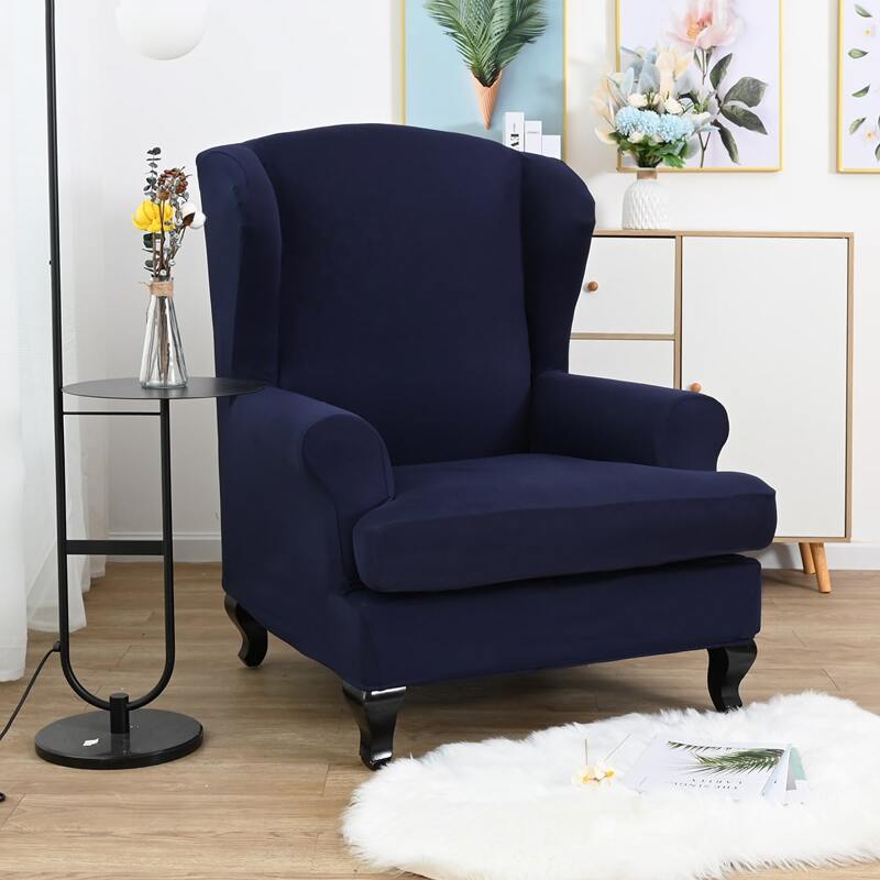 

Solid Color Stretchy Chair Cover, Navy blue