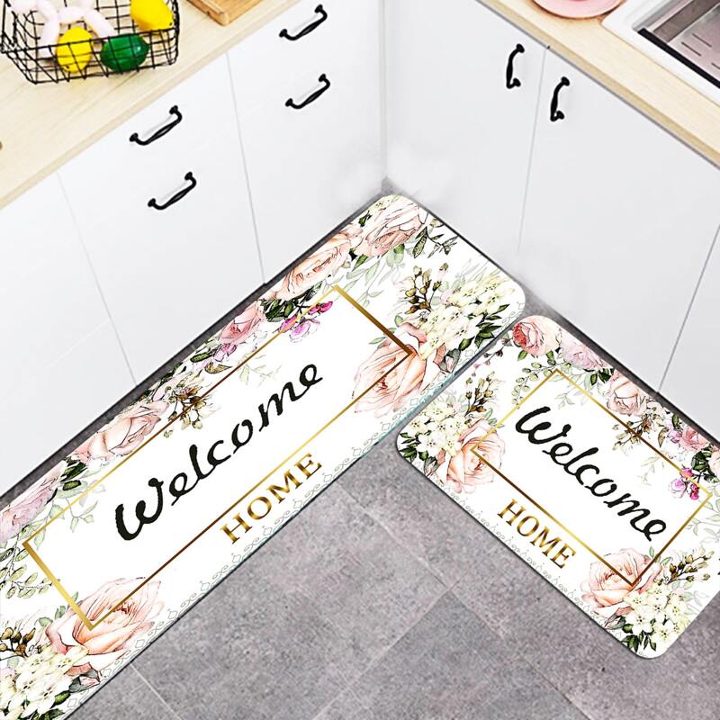 

1pc Flower Print Kitchen Carpet, Multicolor
