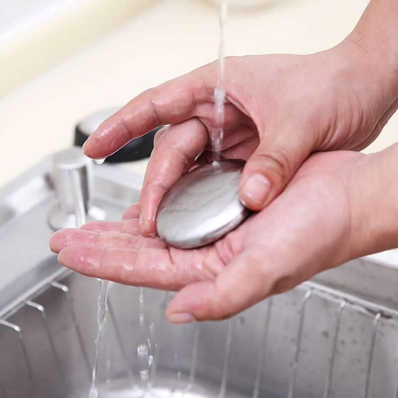 

1pc Stainless Steel Soap, Silver