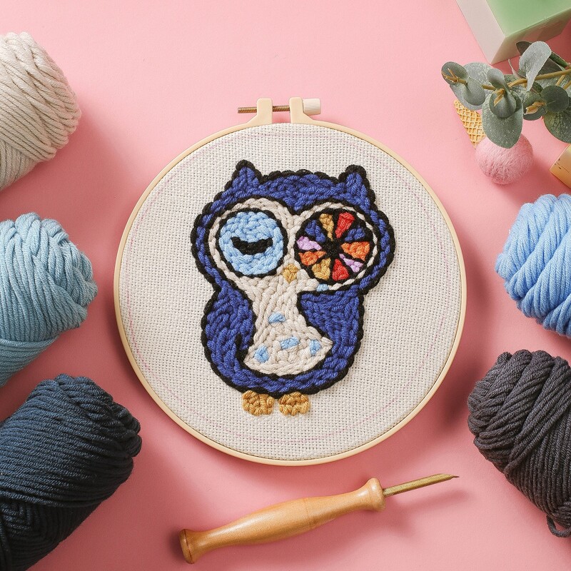 

Cartoon DIY Poke Embroidery Kit, Multicolor