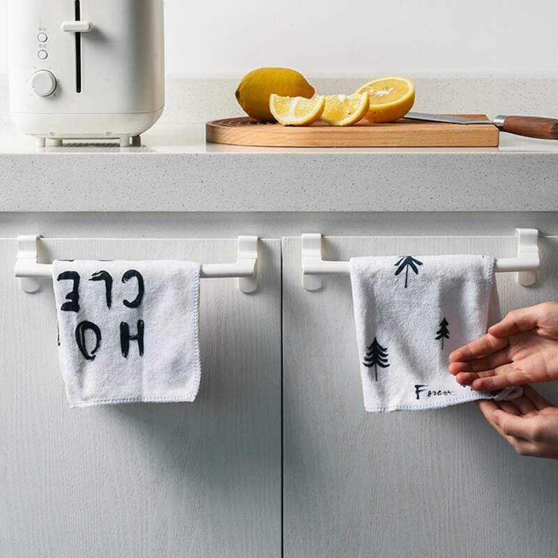 1pc Punch-free Towel Storage Rack, White