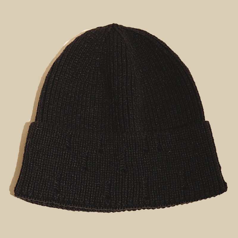 

Guys Solid Beanie, Black
