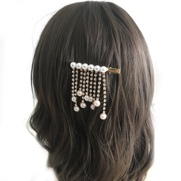 

Faux Pearl Hair Clip, Gold