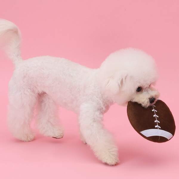 

Rugby Shaped Dog Frisbee Toy, Brown