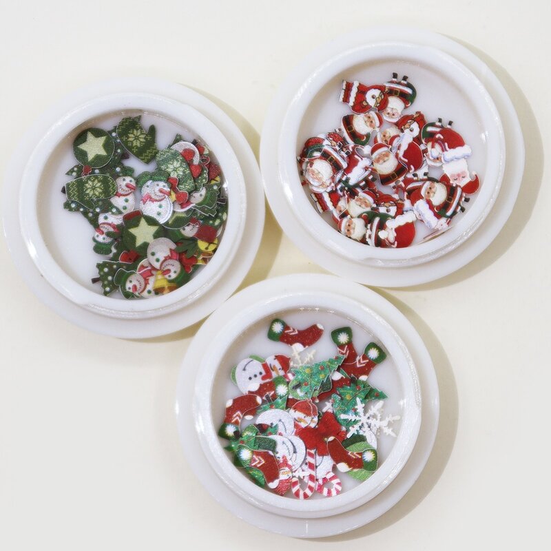 

3boxes Christmas Pattern Nail Art Decoration, Multicolor