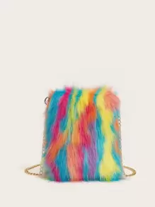 SHEIN ICON Ladies Plush Colorful Resort Style Clutch Bag - Multicolor - View 2