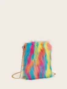 SHEIN ICON Ladies Plush Colorful Resort Style Clutch Bag - Multicolor - View 6