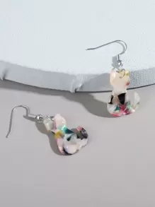 1對亞克力貓形雕刻耳環,女士時髦派對首飾配件,生日禮物 - 彩色 - 查看 2