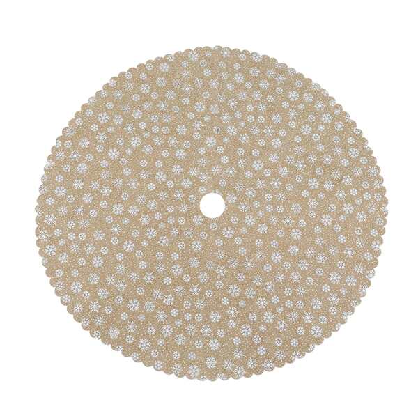 

Snowflake Print Christmas Tree Skirt, Khaki