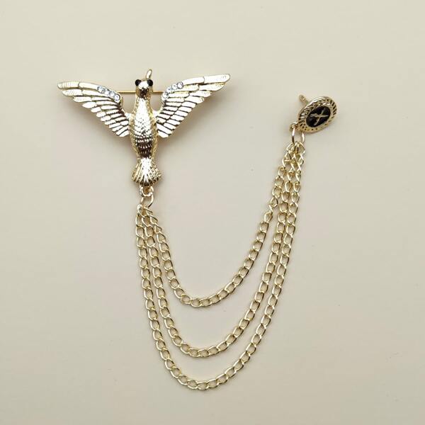 

Men Animal Decor Brooch, Gold