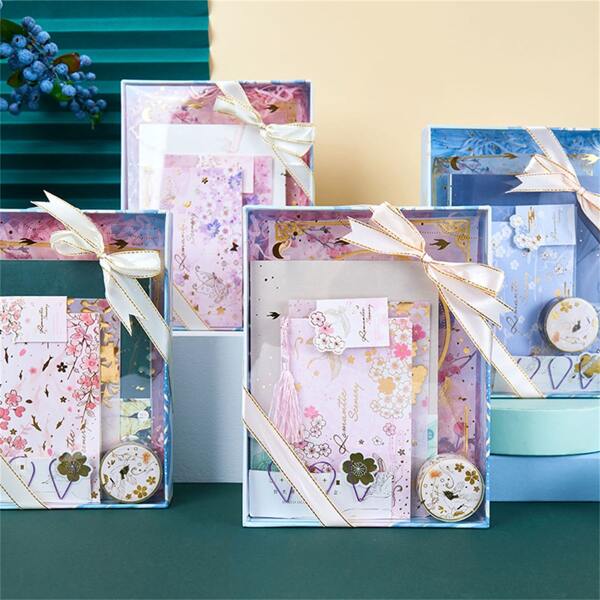 

1set Random Flower Print Notebook & Gift Box, Multicolor