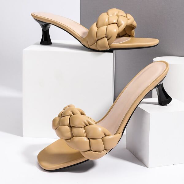 

Braided Spool Heeled Mules, Yellow