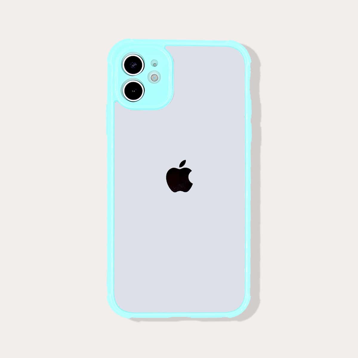 

Contrast Frame Clear iPhone Case, Blue