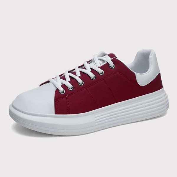 

Men Color Block Lace-up Front Sneakers, Red