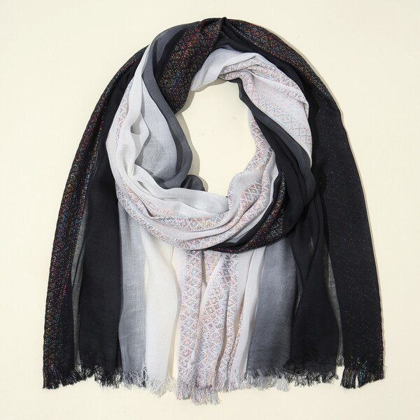 

Raw Hem Scarf, Multicolor
