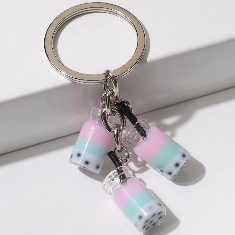 

Bubble Tea Charm Keychain, Multicolor