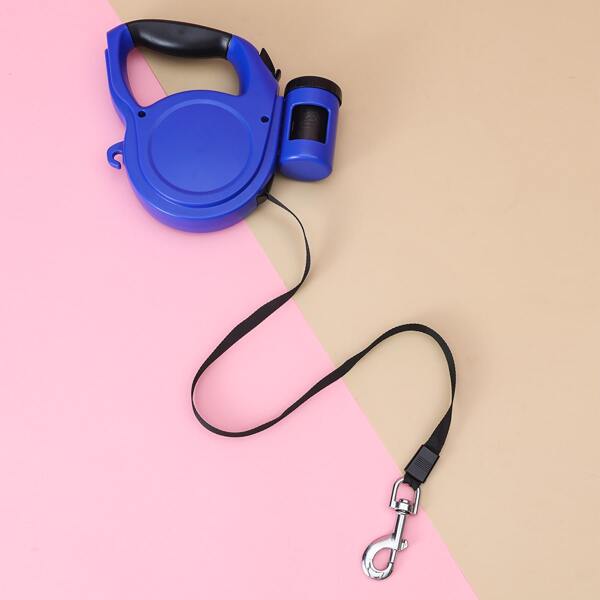 

1pc Retractable Dog Leash & 1roll Garbage Bag, Blue