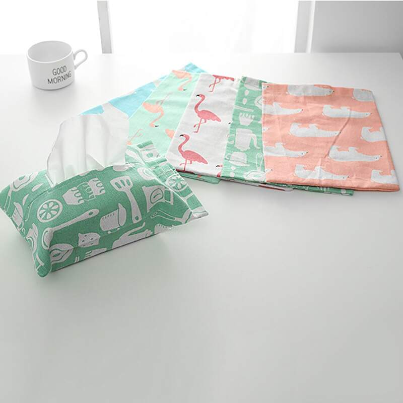 

1pc Random Pattern Tissue Box Cover, Multicolor