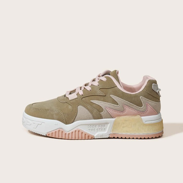 

Colorblock Lace-up Front Sneakers, Multicolor