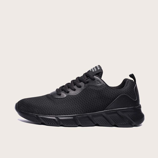 

Men Lace Up Front Breathable Sneakers, Black